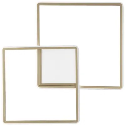Plafoniera LED DOWEL 55x7 cm in metallo verniciato oro