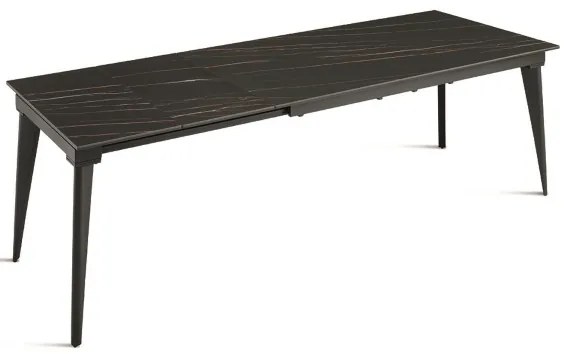 Tavolo allungabile 240 cm ULISSE con top grčs porcellanato effetto Marmo Nero