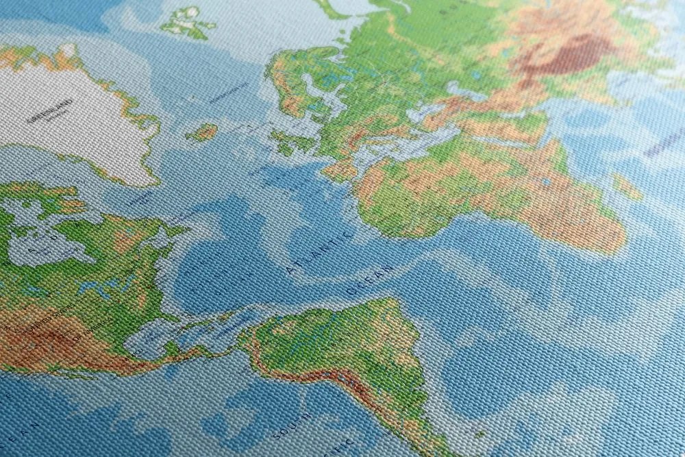 Stampa su tela – Mappa del mondo classica