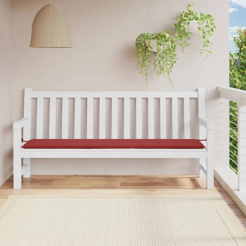 Cuscino Per Panca Rosso Vino 200x50x3 Cm İn Tessuto Oxford /