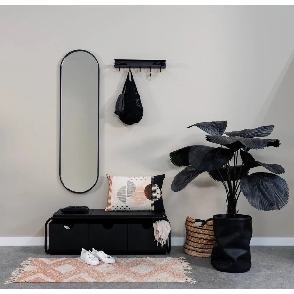 Attaccapanni da parete nero in metallo con scaffale 50 cm Easy – Spinder Design