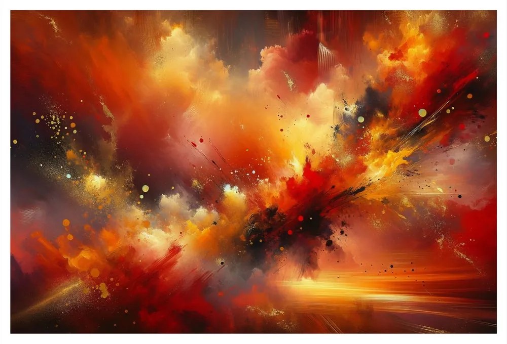 Quadro su tela – Esplosione di energia rossa