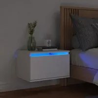 Comodino a Parete con Luci LED Bianco 836826