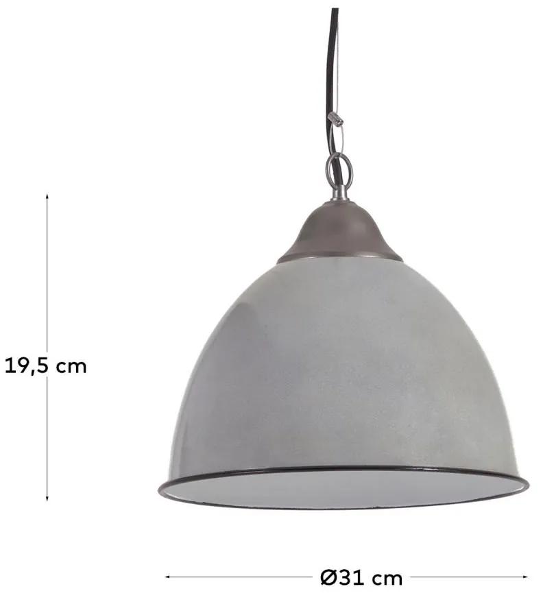 Kave Home - Lampada da soffitto Neus in metallo finitura grigia