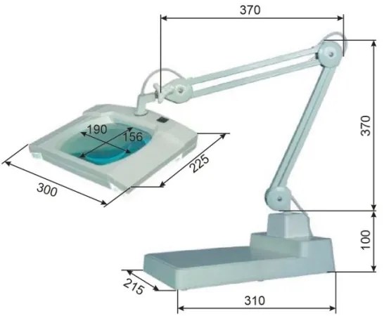 Lampada da tavolo a LED con lente d'ingrandimento LED/12W/12/230V