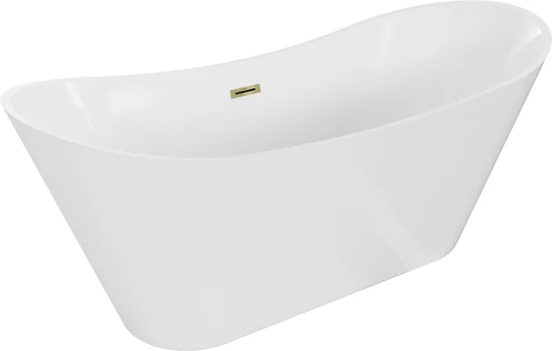Mexen Celia vasca da bagno indipendente 170 x 75 cm, bianca, troppopieno dorato - 52331707500-50