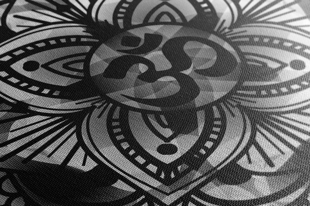 Quadro su tela – Mandala della salute in bianco e nero