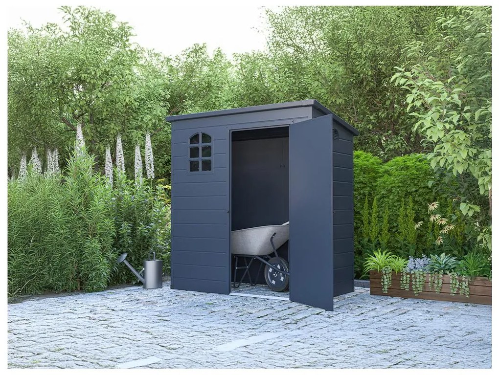 Casetta da giardino 2,09 m² in Resina Antracite - NERIO