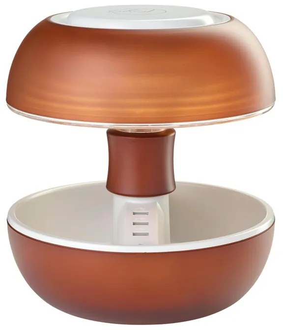 Lampada da tavolo LED design Joyo marrone, luce naturale