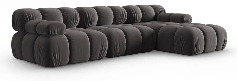 Divano in velluto grigio scuro 285 cm Bellis - Micadoni Home