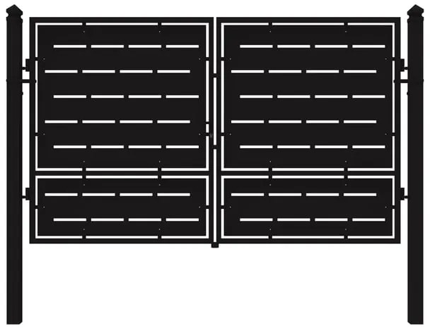 Cancello con serratura manuale Privacy in ferro, apertura centrale, L 308.5 x H 180 cm, di colore nero