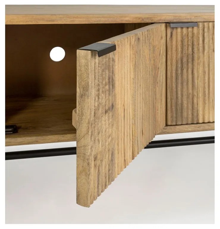 Mobile TV di colore naturale in mango massiccio 145x50x40 cm Mundra – MOME