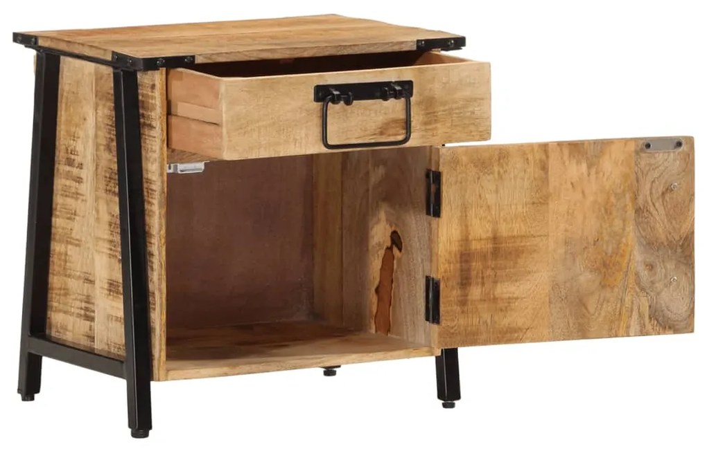 Comodino 40x30x42 cm in legno massello di mango