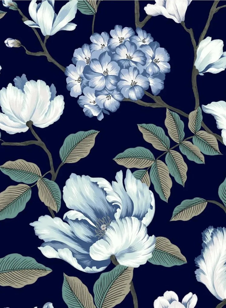 Coordonne Carta da parati Morning Garden - Navy