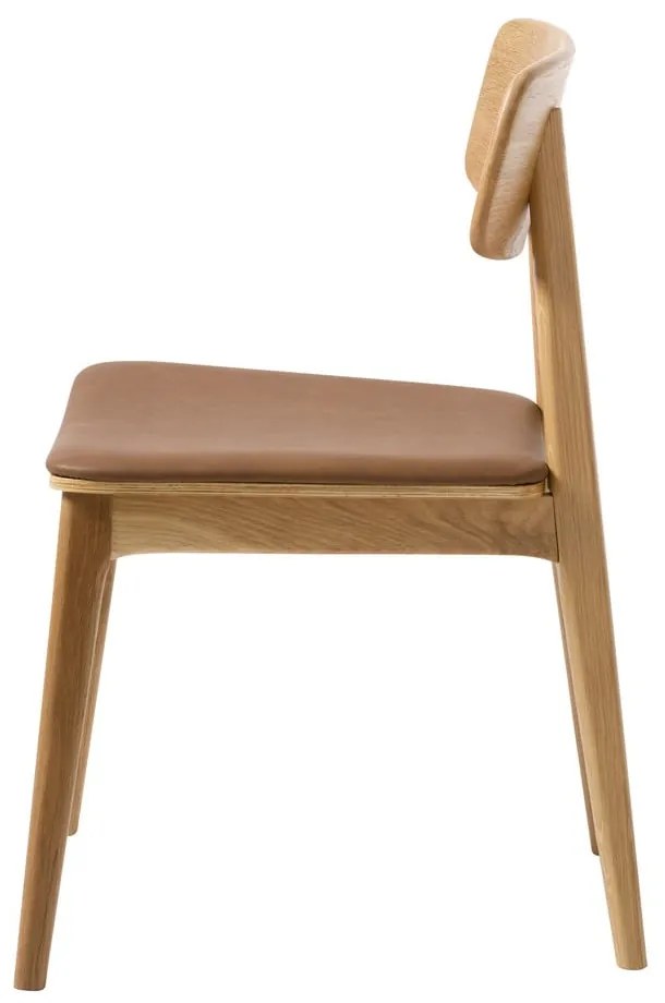 Sedia da pranzo in similpelle in colore marrone cognac-naturale Livo - Unique Furniture