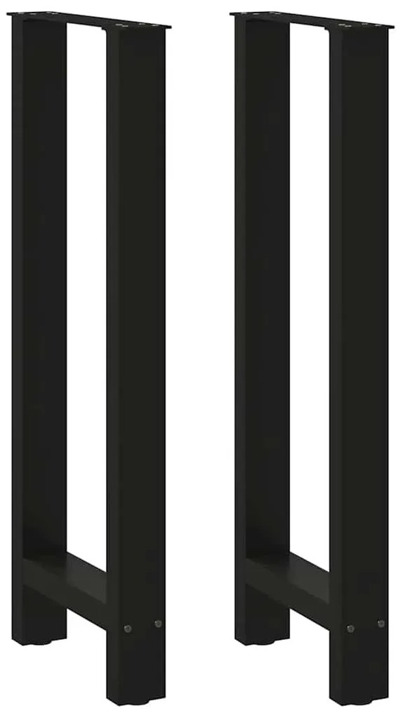 Gambe Per Tavolino Nero 2 Pz 50x(100-101) Cm Acciaio /