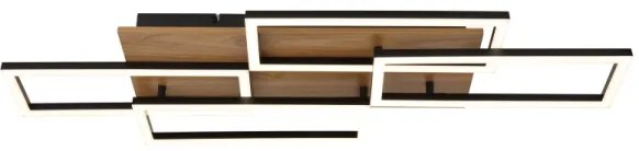 Globo 67359-40 - Lampada da soffitto LED dimmerabile JEFFRY 40W/230V 32,5 x 87,5 cm marrone/nero + telecomando