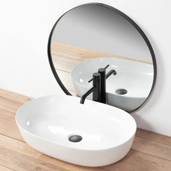 REA-U0024 - Lavabo da appoggio CLEO 41x60,5 cm ceramica/bianco lucido