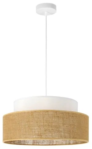Lampadario a sospensione con filo BOHO 1xE27/60W/230V diametro 40 cm bianco/beige