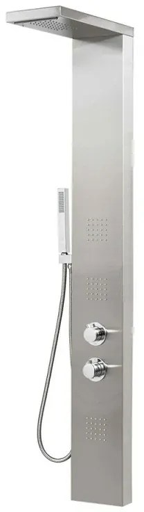 Colonna doccia termostatica in acciaio inox satinato con 4 funzioni