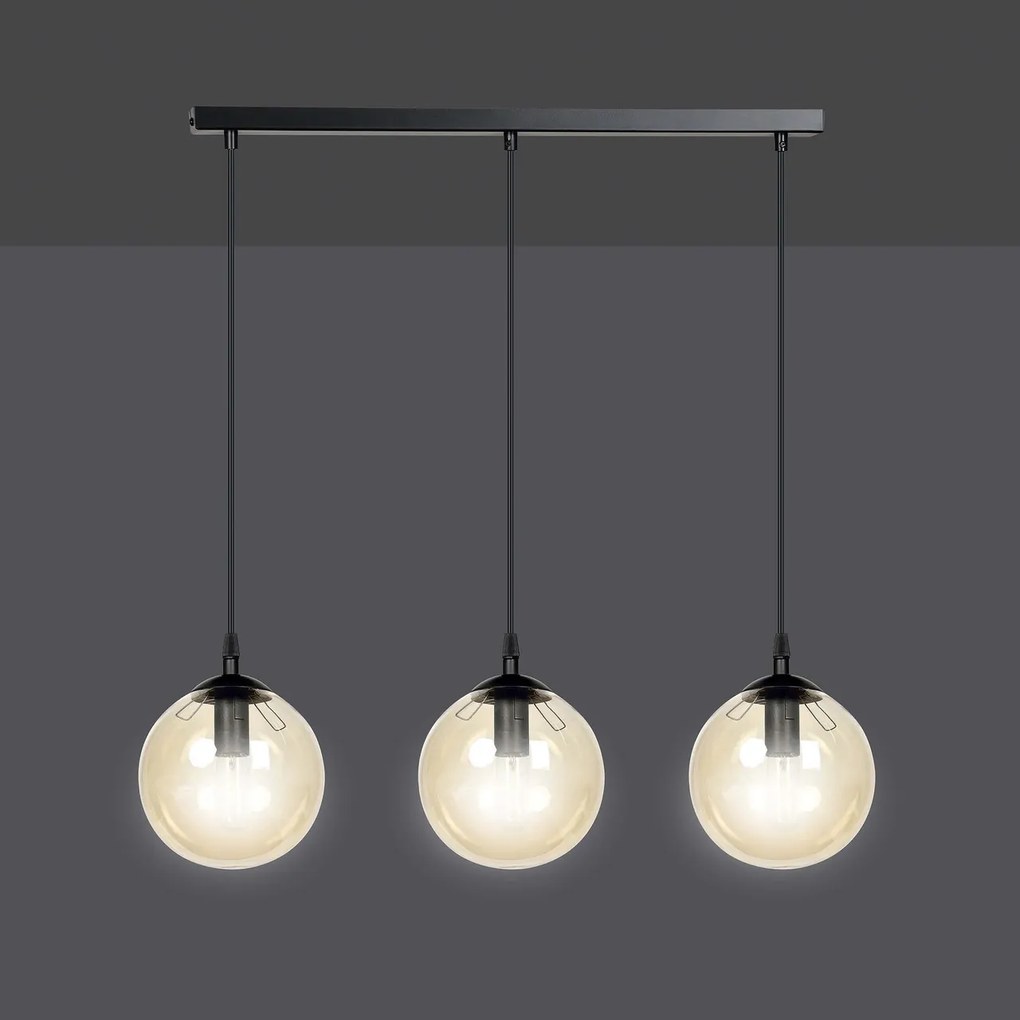Lampadario a sospensione COSMO 3 BLACK MIODOWY