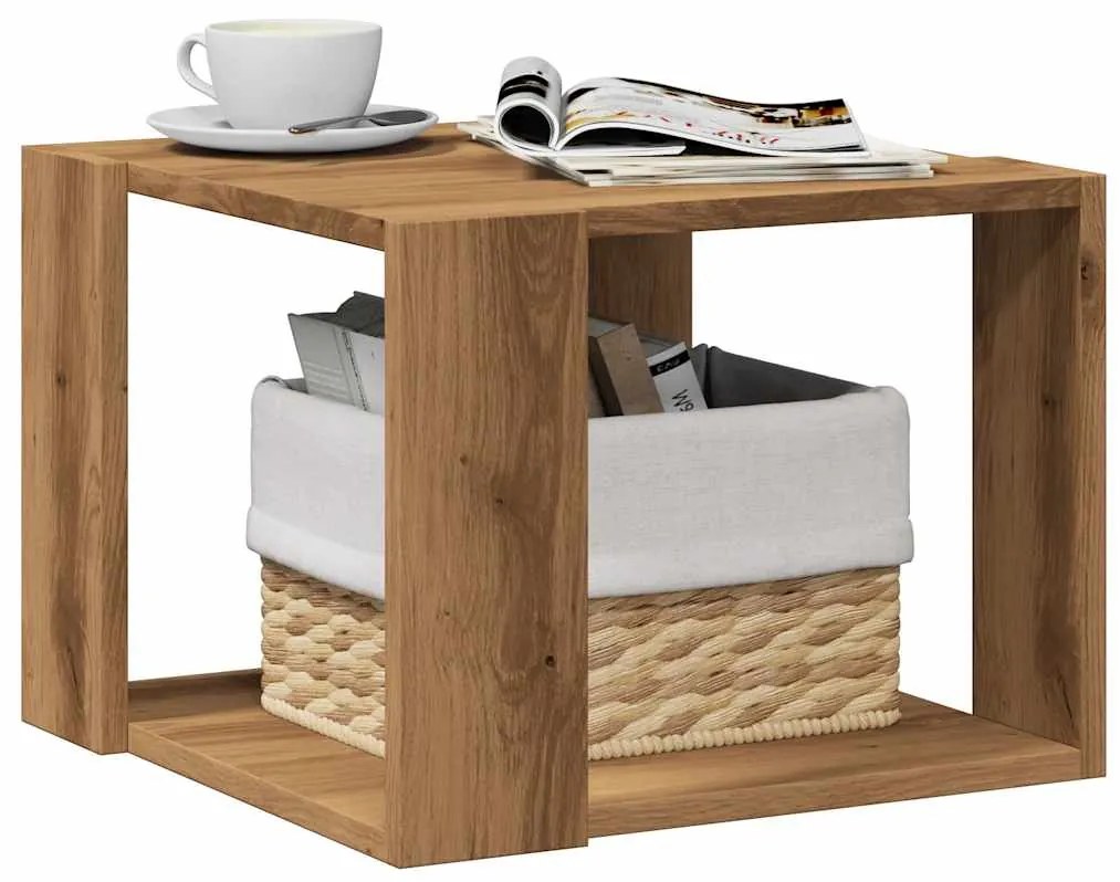 Tavolino Salotto Rovere Artigianale 40x40x30 Cm İn Truciolato /
