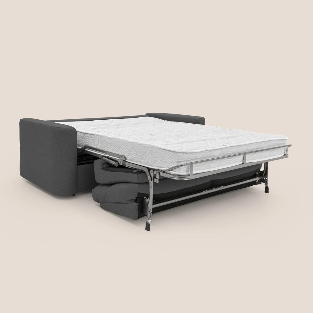 Cupido Divano letto materasso H18 cm e schienale alto in tessuto impermeabile simil cotone T13 antracite