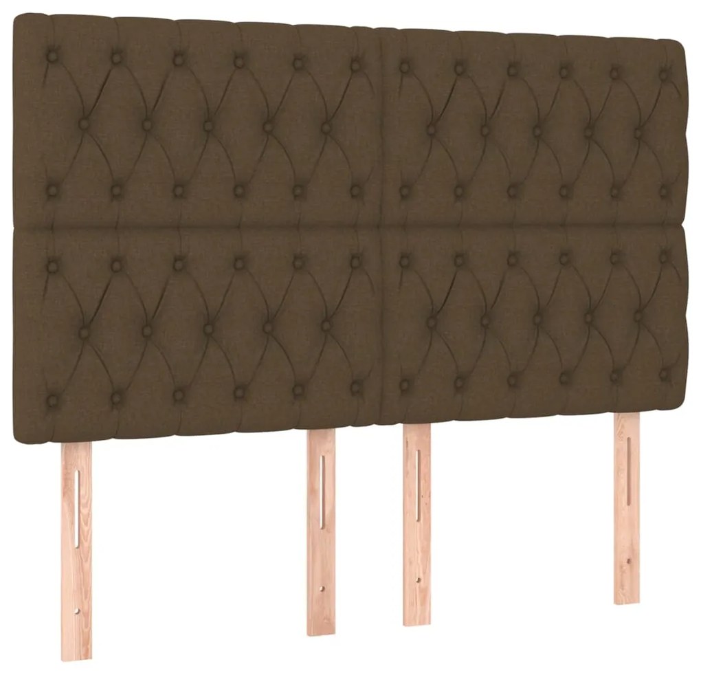 Testiere 4 pz marrone scuro 72 x 7 x 78/88 cm in tessuto