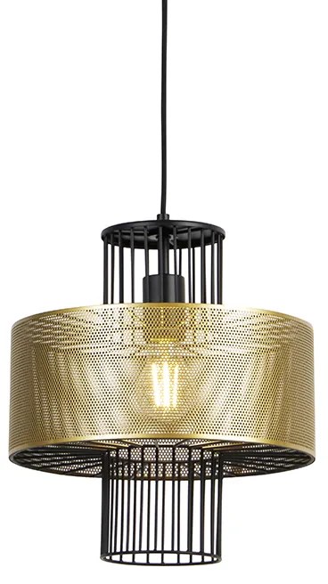 Lampada a sospensione design oro nero 30 cm - TESS