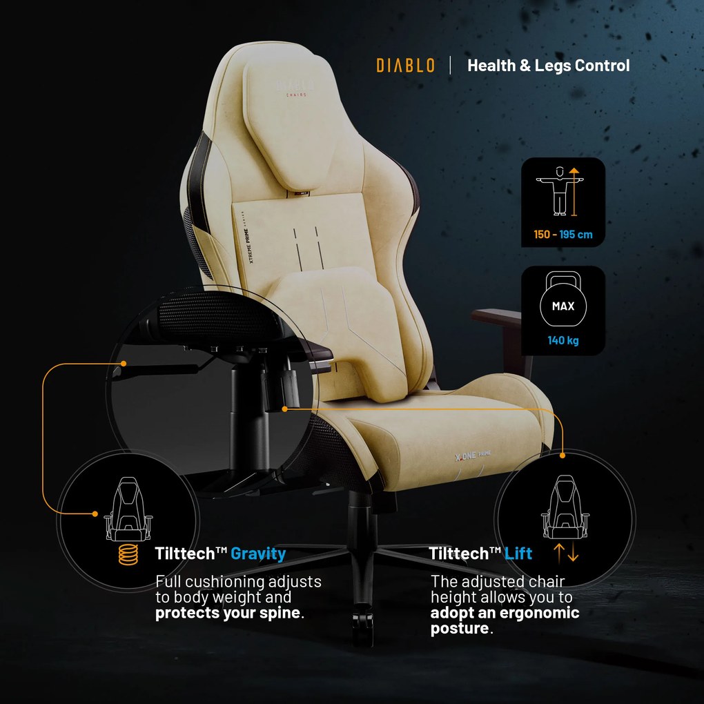 Sedia Da Gaming Diablo X.One Prime Broken Gold Normal Size