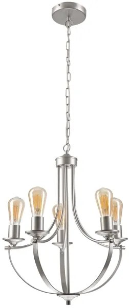 Lampadario a sospensione con catena GINA 5xE27/60W/230V cromo