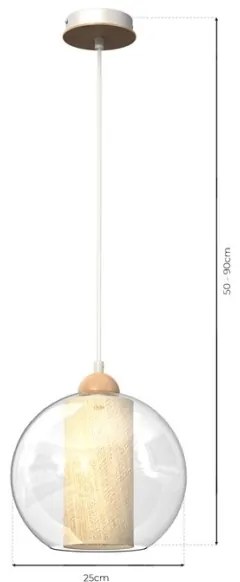 Lampadario su corda TELA 1xE27/60W/230V d. 25 cm