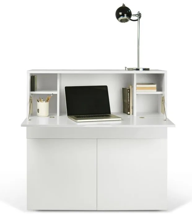 Tavolo da lavoro con piano bianco 110x42 cm Focus - TemaHome