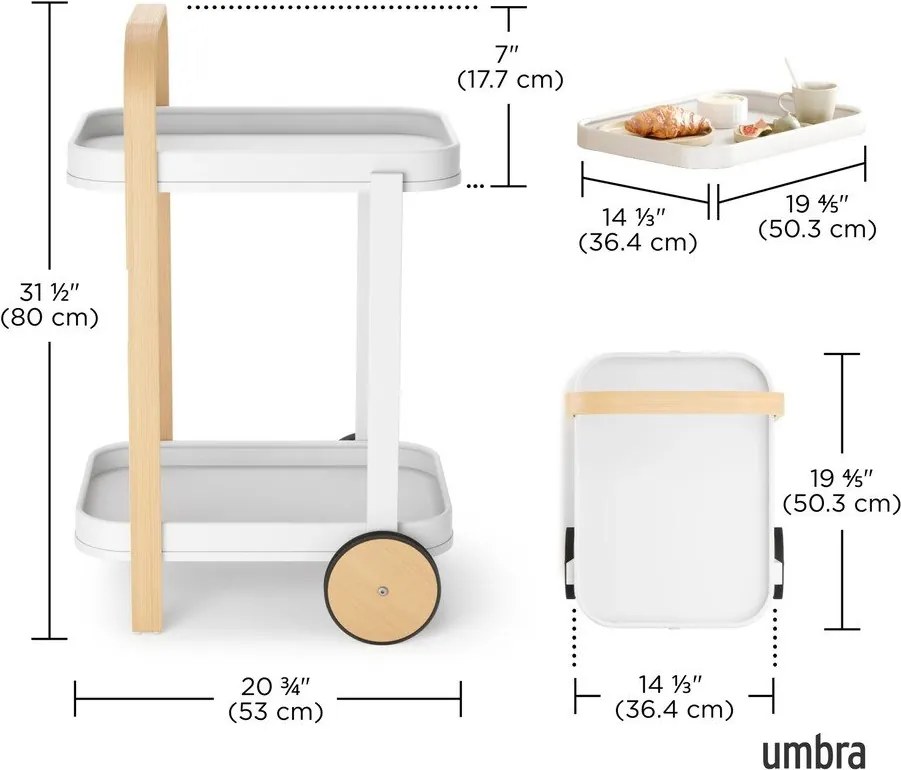 Tavolo da portata su rotelle 44x53 cm Bellwood - Umbra
