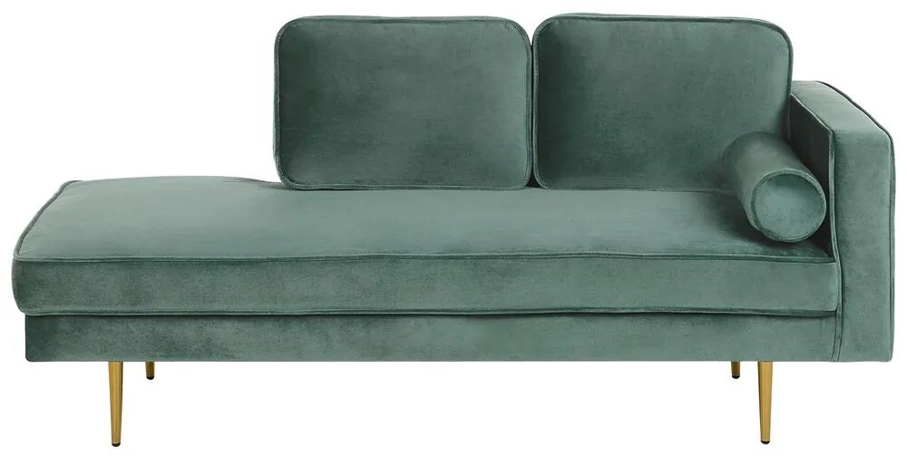 Chaise longue velluto verde menta destra MIRAMAS Beliani
