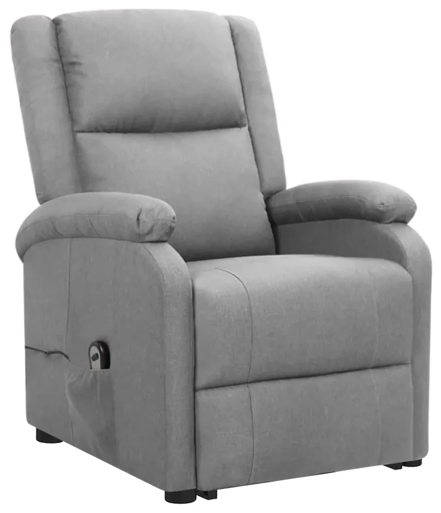Poltrona alzapersona grigio chiaro tessuto