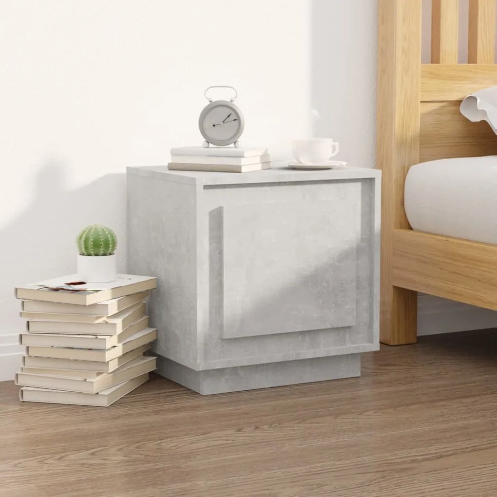 Comodini 2 pz Grigio Cemento 44x35x45 cm in Legno Multistrato