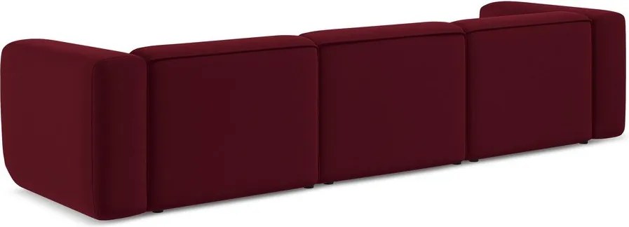 Divano burgundy con rivestimento in velluto 319 cm Ekahi – Makamii