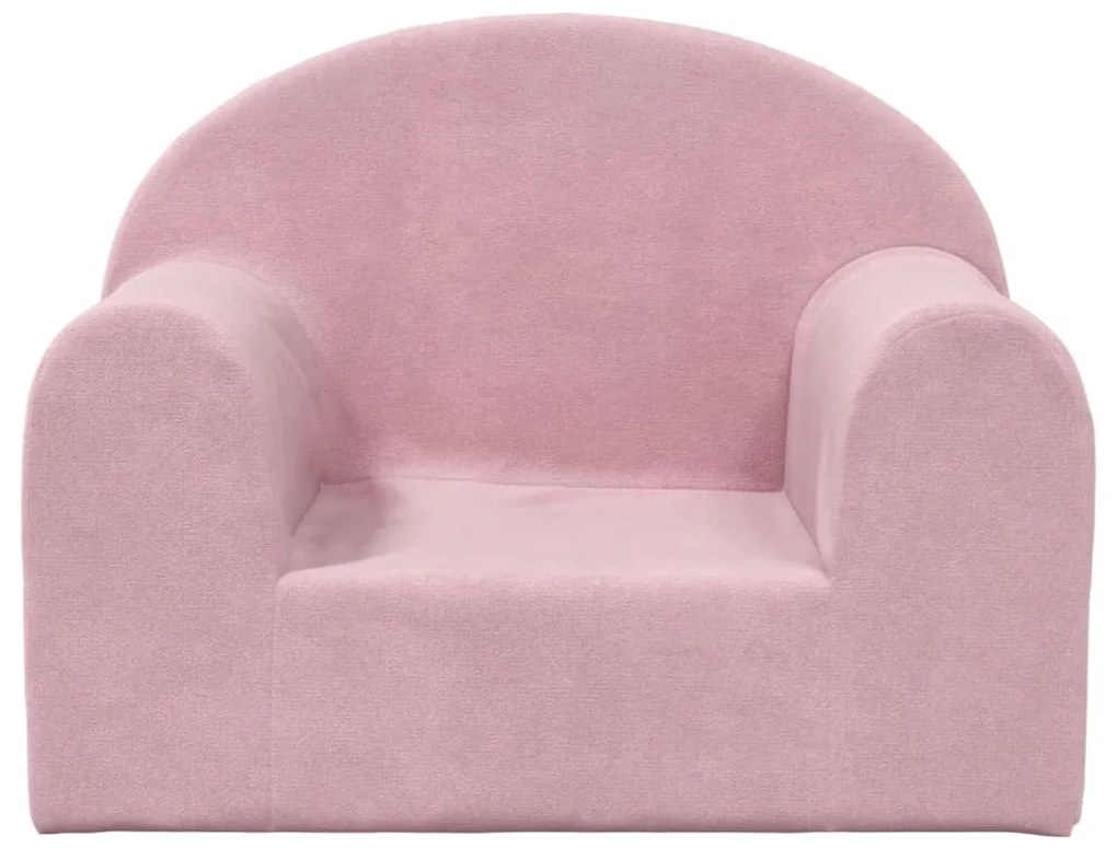Divano per bambini rosa in morbido peluche
