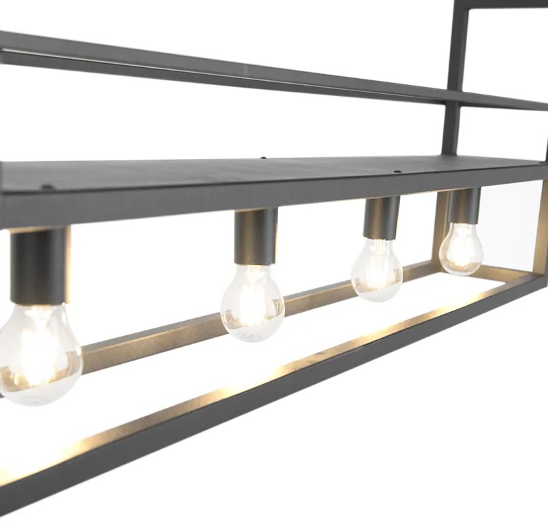 Lampada a sospensione intelligente nera incl. WiFi A60 - Cage Rack