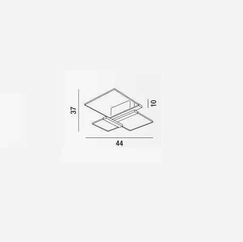 Plafoniera in metallo verniciato bianco e acrilico (ULTIMI DISPONIBILI - N°1)