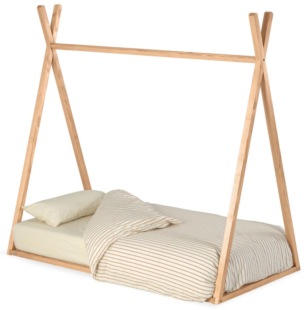 Kave Home - Letto tipi Maralis in legno massello di faggio 70 x 140 cm