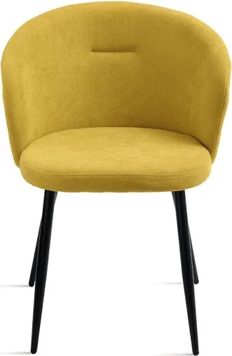 Sedia imbottita in tessuto Giallo e sruttura in metallo RUMBLE 2 sedie