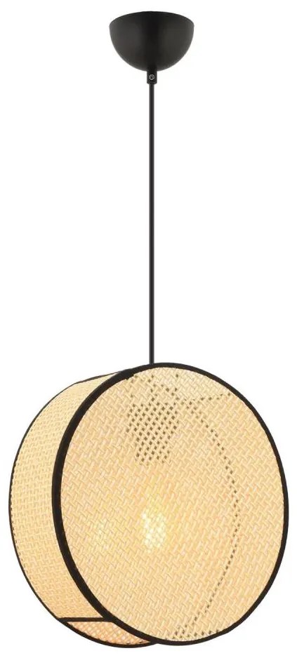 Lampada a sospensione con cavo BIG DRUM 1xE27/60W/230V beige/nero