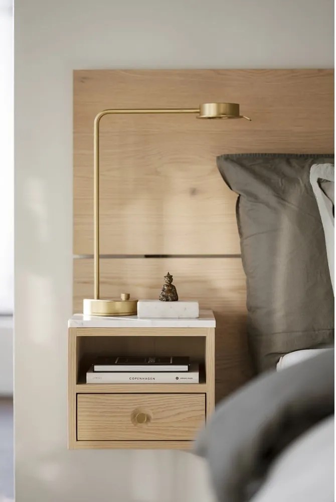 Testiera di colore naturale in rovere massiccio 240x79 cm Whitmore – Rowico