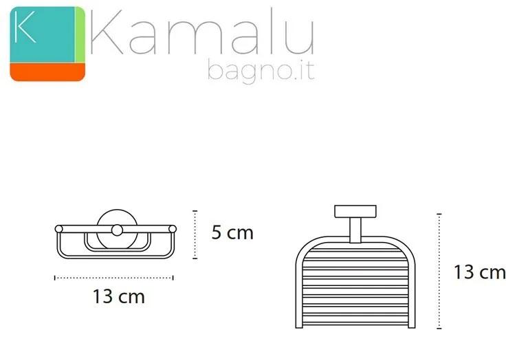 Kamalu - griglia portasapone doccia in acciaio kaman monde-m40