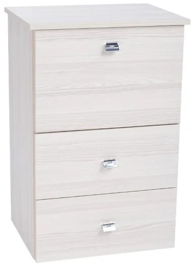 Mobile stiro asse scomparsa legno Rovere Sbiancato - 1 anta 2 cassetti
