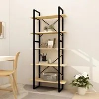 Libreria a 5 Ripiani 80x30x175 cm in Legno di Pino cod mxl 33773