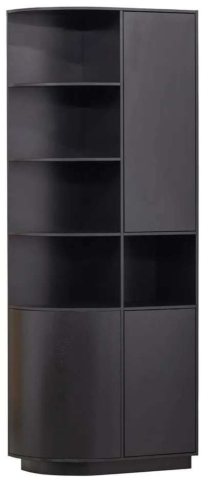 Libreria modulare nera in legno di pino 78x210 cm Finca - WOOOD