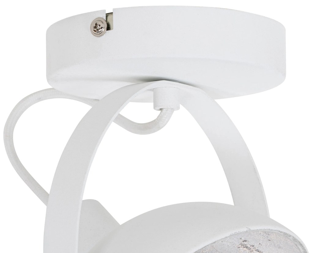 Plafoniera industriale bianca con argento 15 cm regolabile - Magnax